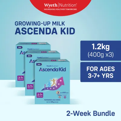 ASCENDA KID Four Growing-Up Milk Powder for Children 3+ Years Old 1.2kg (400g x3)