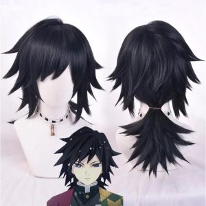Anime Nezuko Tanjirou Kamado Wigs Demon Slayer Kimetsu no Yaiba Cosplay Wigs Zenitsu Agatsuma Golden