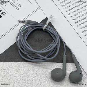 [COD] ZNPNXN ชุดหูฟังแมคารอนแบบมีสายแจ็คสีลูกกวาดขนาด3.5มม. ใส่ในหูพร้อมไมโครโฟนหูฟังสำหรับนักเรียนธุรกิจแบบมีสายเรียบง่ายสำหรับทุกเพศ