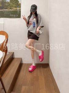[Free Shipping] EVA Thick-Soled Sandals WomenS Slippers Cute Summer Indoor/Outdoor Beach Sandals Non-Slip Height-Increasing One-Strap Design