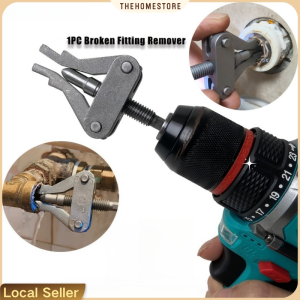 Heavy Duty Broken Pipe Extractor 3-Jaw Universal Damper And Thread Remover Tool for Damaged Faucet Water Pipe Hex Shank Power Drill Adapter