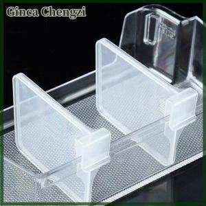 Ginca แผ่นกั้นตู้เย็น10ชิ้นตัวแบ่งพลาสติกพับเก็บได้ปรับพาร์ทิชันเฝือกขวดในครัว