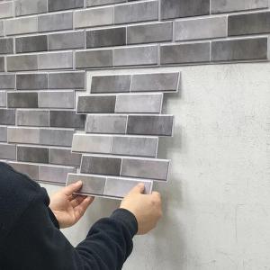 10pcs 3D Wall Sticker Marble Pattern PVC Waterproof Self-Adhesive Wall Paper 30x30cm Brick Grain Bathroom Wall Stickers