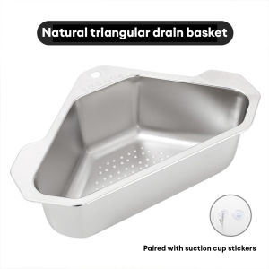Corner sink filtersink filter anti clogging filtertriangular sink drain kitchen corner hanging suction drain basket sponge water storage filter stainless steel drain basket