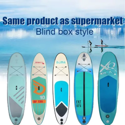 Portable Inflatable Surfboard SUP Stand Up Paddle Board with Coconut Tree Beach Design for Adult Beginners Kayak Water Yoga Pontoon Board Adult Waterski Summer Beach Watersports Equipment Floating Board with Free Accessories Paddle Pumps and Fins