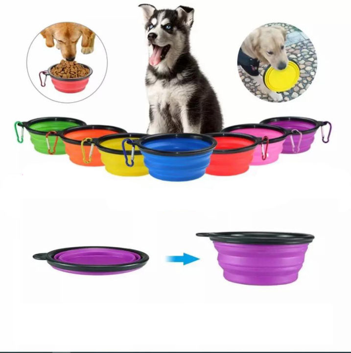 ERANPO 350ml 1000ml Pet Dog Foldable feeding Bowl Food Bowl Water Bowl Travel Portable Lazada Singapore