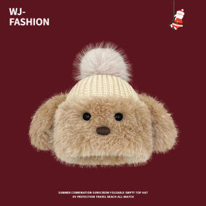 【WJ】Christmas hat Cute deer antler wool hat Winter plush cold and warm protection knit hat