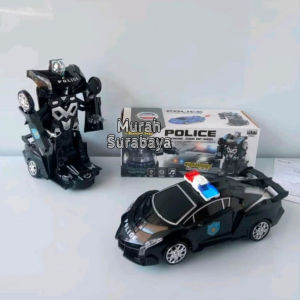 Mainan Anak Mobil Polisi Sport Robot And Vehicles Interactive Cool Transfiguration 9910 | Mobil Bisa Berubah Jadi Robot 2 Mode Yang Berbeda Ada Lampu LED Dan Music Yang Bisa Berjalan Berbahan Plastik | Set Hadiah Anak Cowok Deformasi Universal