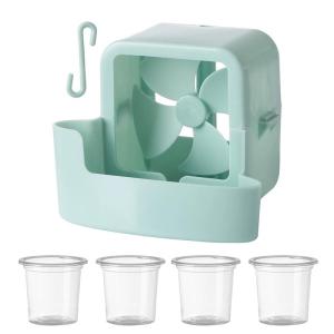 Buy 1 Free 4 Quick Cooling Hanging Fan Portable Desktop Fan with 4 Ice Cups Add Ice Fan Cooling Tools