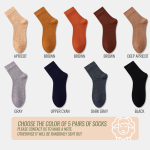 MiiOW Merino Wool Socks Men Winter Thicken Heated Sock Cold Resistant Cashmere Snow Boots Retro Brown Warm Towel Business Socks