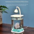Mini Fish Tank Transparent Aquarium Bowl Small Desktop Decor Betta Night Light Landscape Ornament Akuarium Hiasan. 