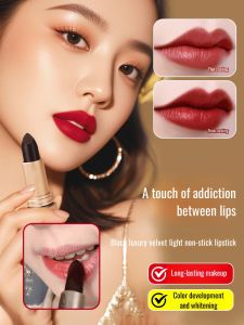 Black velvet lipstick Waterproof lipstick Natural whitening Easy-to-apply matte lipstick