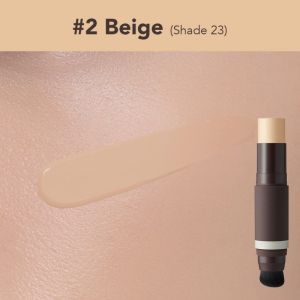 OBgE Natural Cover Foundation 13g 2 Colors / Stick Foundation with Brush for Flawless Skin Tone Correction and Coverage Semi-matte Weightless Perfect Cover Foundation Full Coverage