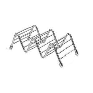 RBJ4 Stainless Steel W-Shaped Soap Holder Non-slip Space Saving Soap Storage Rack Pizza Rack W-Shaped Taco Holder Bathroom