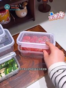 【Special Offer】3 Pack Refrigerator Storage Containers with Lids 900ml Leak Proof BPA Free for Fruits Vegetables Meat Clear Plastic Sealed Fresh Keeping Box Stackable Kitchen Food Organizer