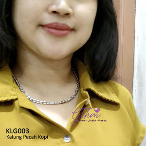 Kalung Pecah Kopi Anti Karat Gold Plated Perhiasan Fashion Kualitas Premium bisa dipakai sehari-hari KLG003