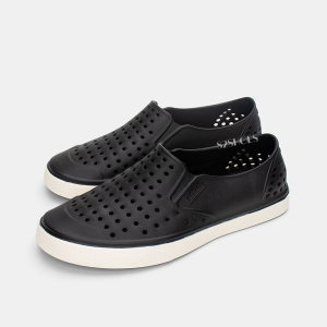 Giày nhựa lỗ mới nam nữ đi mưa đi biển Urban Chất liệu Eva siêu nhẹ chống nước giá tốt - Đen Trắng