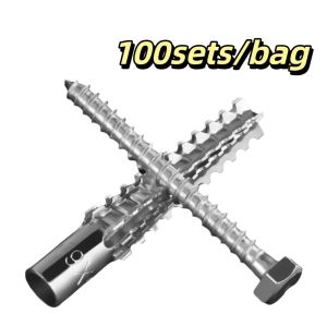 LITUILI Metal Material Zigzag Anchor Bolt Serrated Design Heavy Duty Expansion Tube Various Wall Materials Strong Expansion Force Self-Tapping Screw Concrete Walls