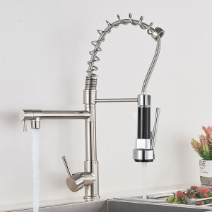 Keran Air Wastafel Panas Dan Dingin Bahan Kuningan Warna Emas Kran Kitchen Sink Kran Kamar Mandi Kran Cuci Piring Fleksibel