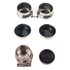 Double Dipper Painting Pots Container Palette Cup Metal Pallete Cup Oil Pots Art Supplies for Drawing