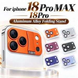 COMPASSION DIOXIDE78CO8 Aluminum Alloy Phone Camera Lens Protector Foldable Stand Anti-scratch Phone Lens Cover Practical Sturdy Camera Lens Film for iphone 18 Pro MAX 18Pro