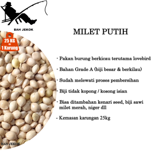 Milet merah karungan untuk pakan burung Lovebird Parkit Kenari Perkutut Finch berkualitas vita gacor