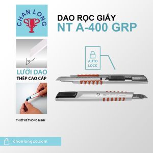 Dao cắtdao rọc giấy chính hãng NT CUTTER A-400GRP nhật bản thân kim loại metansiêu béncắt dacắt rậpdecalnhựa Vynil