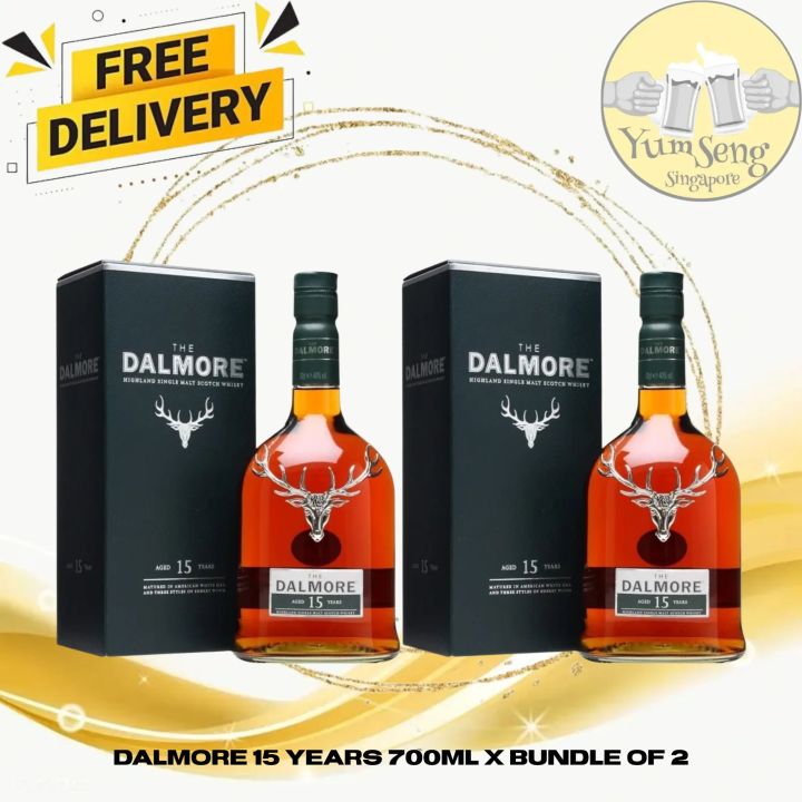 Dalmore 15 Years Single Malt Scotch Whisky 700ml (Bundle of 2