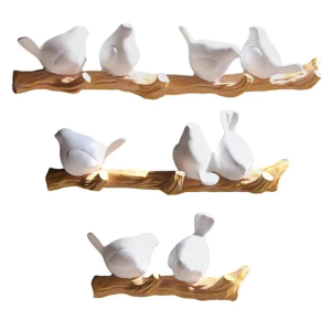 Easy Install Resin Bird Hook for Hanging Keys Hats Wall Mount Decorative Coat Hanger Kitchen Towel Storage Rack