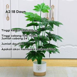 DAUN PALEM PLASTIK DAN POT 65-110CM 24DAUN pohon artificial Bunga Plastik  DAUN PALEM JUMBODAUN ARTIFICIAL DAN PALSU DAUN PLASTIK DEKORASI TANAMAN HIAS MURAH