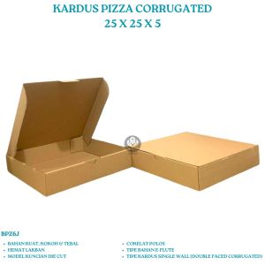 Kardus Pizza Dus Pizza 25x25x5 Corrugated Diecut Eflute (B.PZ6J-5PCS)
