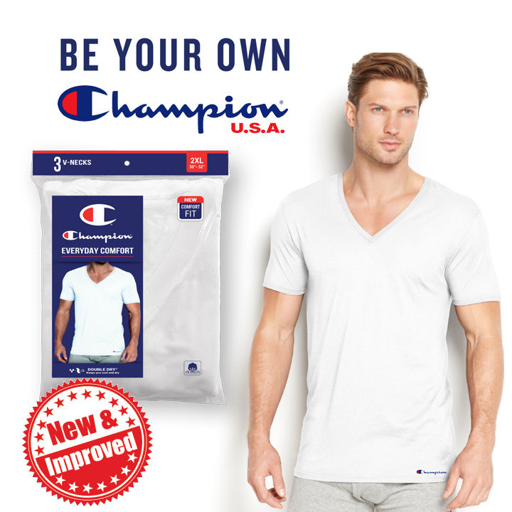 Champion v outlet neck tee