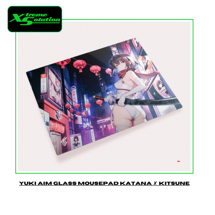 Yuki Aim Katana ✘ Kitsune Glass Mousepad