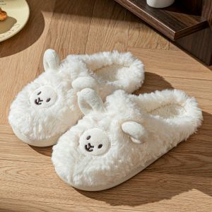 Free Shipping Cute Little Lamb Cotton Slippers Womens Home Slippers Womens Fleece-Lined Cotton Slippers Mens Warm Slippers Postpartum Slippers Womens Closed-Toe Slippers.