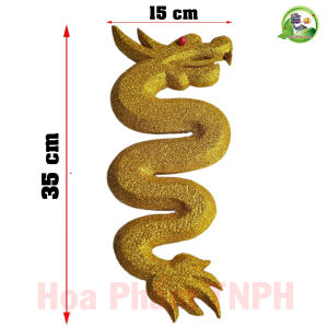 Phôi Rồng Công Bằng Xốp Cách Điệu Dày 25cm Phủ Nhũ Kim Tuyến Điêu Khắc 2 Mặt Trang Trí Tháp Oản Mâm Hoa Quả Bánh Kẹo Nước Ngọt Thích Hợp Làm Đồ Thủ Công DIY Decor