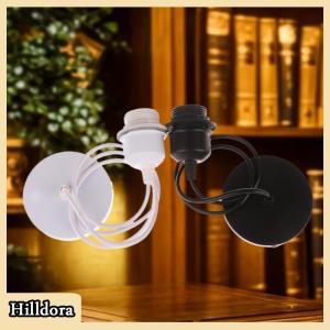 [Hilldora] 1 Set Nordic Half Teeth Lampshade Base Vintage E27 Hanging Lamp Holders With 0.8 1 1.2 1.5M Cable Ceiling Lamp Holder Socket