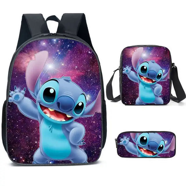 MINISO Anime Cartoon Stitch Stitch Three-piece School Bag Primary and ...