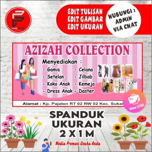 Spanduk Toko Baju / Spanduk Olshop / Spanduk Toko Ukuran 2 x 1 meter