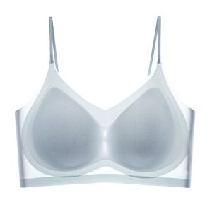 XINSU38 Section Sling Ultra-thin Padded Bra Beautiful Back Transparent Ice Silk Strapless Bra Fashion Air Cooling Brassiere With Pad Womens Thin Push Up Bra Women