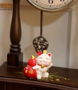 CARRISWERTE Christmas Gift New Year Gift Lucky Cat Figurine Home Decor For Home and Office