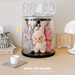 TESDFD Hand-made Pendant Display Box Transparent Large Capacity Storage Case Decorative Ornaments Acrylic Rotating Display Stand Studio