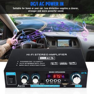 AK35 800W Amplifier with Bluetooth with Digital HiFi Fm Radio USB for Car&Home DC12V/AC100-220V