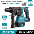 Makita Impact Hammer DHR242 18V LXT 24mm Rotary Hammer Concrete body only electric hammer impact drill rechargeable Brushless Cordless 24mm Rotary Hammer Rechargeable Electric Drill Power Tools(with 2 batteries + charger). 