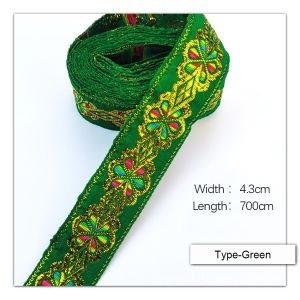 Jacquard Ribbon Lace Trim Ethnic Webbing Clothes Curtain Shoes and Hats Decor Accessories Lovely Shiny Flowers Handmade Embroidery Lace Trim Jacquard Ribbon Retro Fashioned for Hair Accessories Ethnic Lace Jacquard Webbing Sewing Clothes Bag Curtain