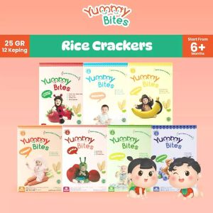 Yummy Bites Rice Crackers 25 Gr Snack Baby - Makanan Ringan Sehat Bayi & Anak | Bebas Gluten Halal