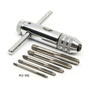 COUPLECOL M3-M8 Ratchet Tap Wrench Removable High Hardness Internal Thread Hand Tap Anti-rust Anti-slip Manual Tap Screw Holder Home