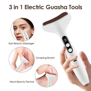 Bian Stone Electric Guasha Scraping Massager Neck Back Eye Face Double-head Heated Scraping Board Facial Body Gua Sha Tool Unblock Meridians Relax
