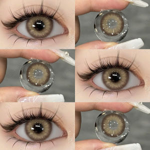 2 buah EyeShare softlens BLACKSPOT seri gray brown diameter 14.2MM lensa lunak Lensa lunak lensa kontak Dapat untuk riasan mata Annual use