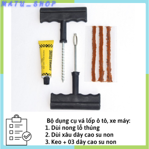 Bộ vá xe không ruột dụng cụ vá lốp không săm ô tô xe máy