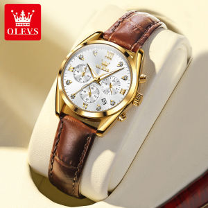 OLEVS Jam Tangan Wanita Terbaru 2023 Tahan Air Asli Import Kulit Fashion Elegan Kronograf Jam Tangan Cewek